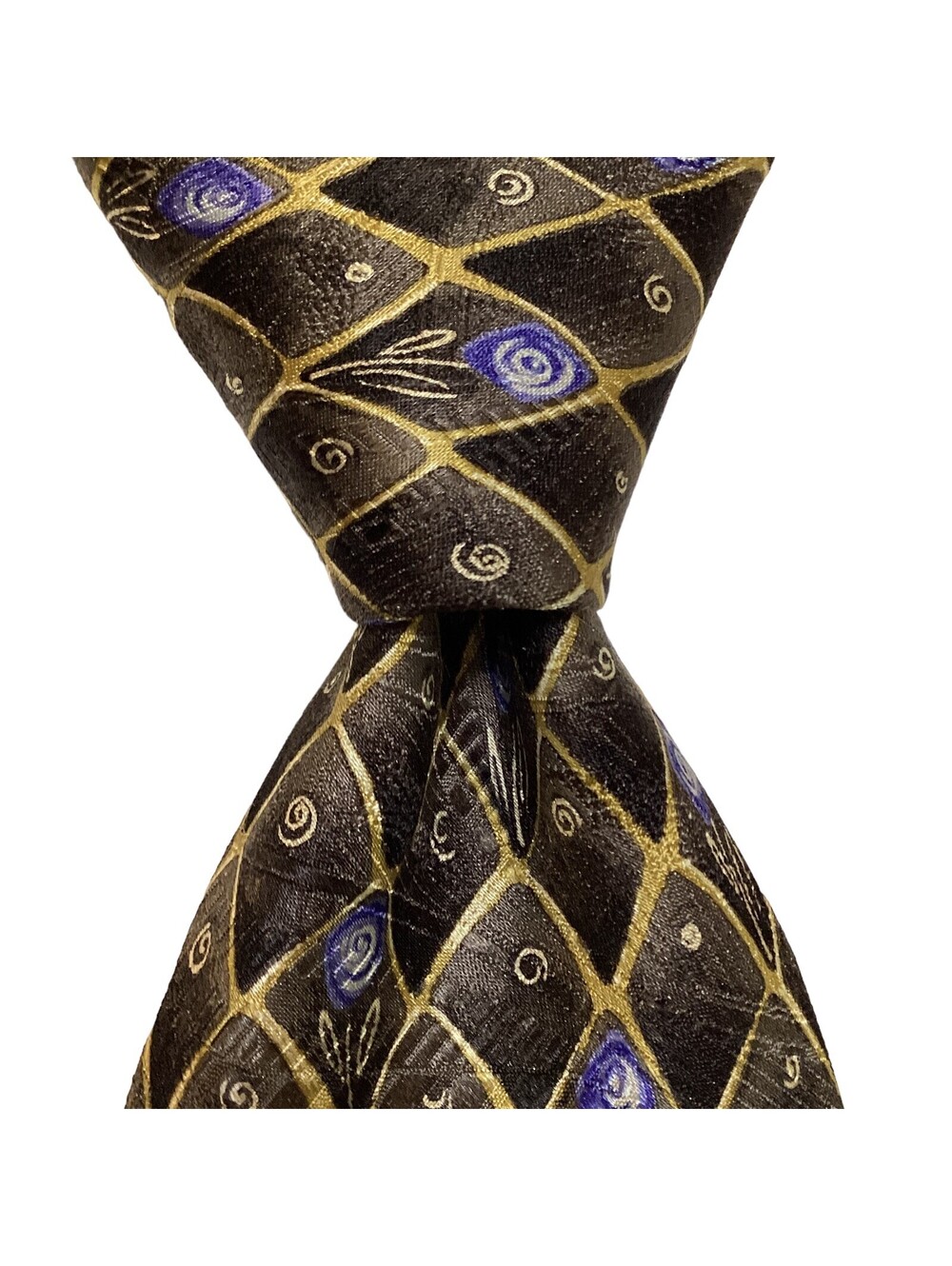 Robert Talbott Best of Class Silk Necktie USA Designer Geometric Green/Blue EUC